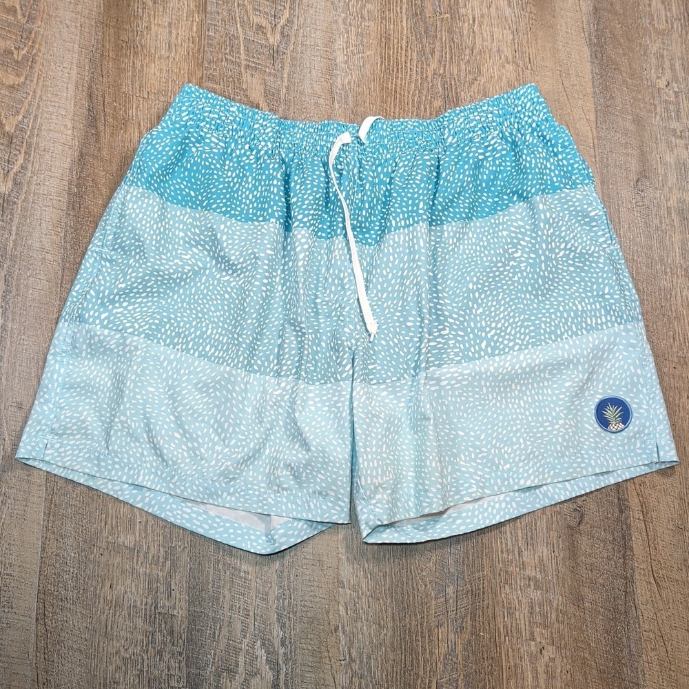 Chubbies The Whale Sharks Teal Swim Trunks Shorts 5.5" Men's Size 2XL Pineapple
